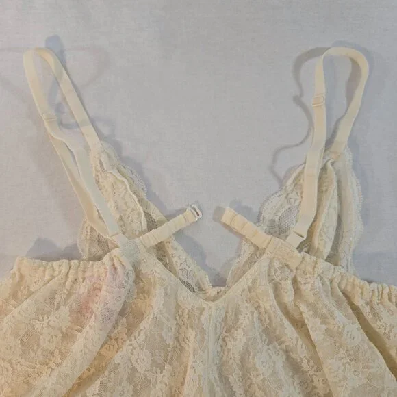 VICTORIA'S SECRET Y2K Fairy Lacy Sheer Ivory Babydoll Top Size M Never Worn! - Picture 15 of 16